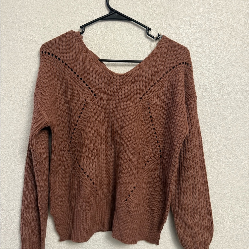 Moral Fiber Women's V-Neck Sweater in Rich Brown